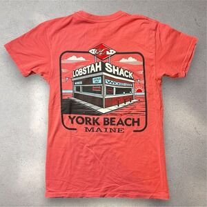 The Duck Company York Beach Maine Lobstah Shack Graphic T-Shirt Coral Mens S